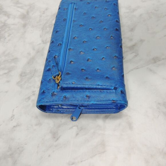 Buxton Women's Blue Leather Embossed Wallet - Picture 7 of 10